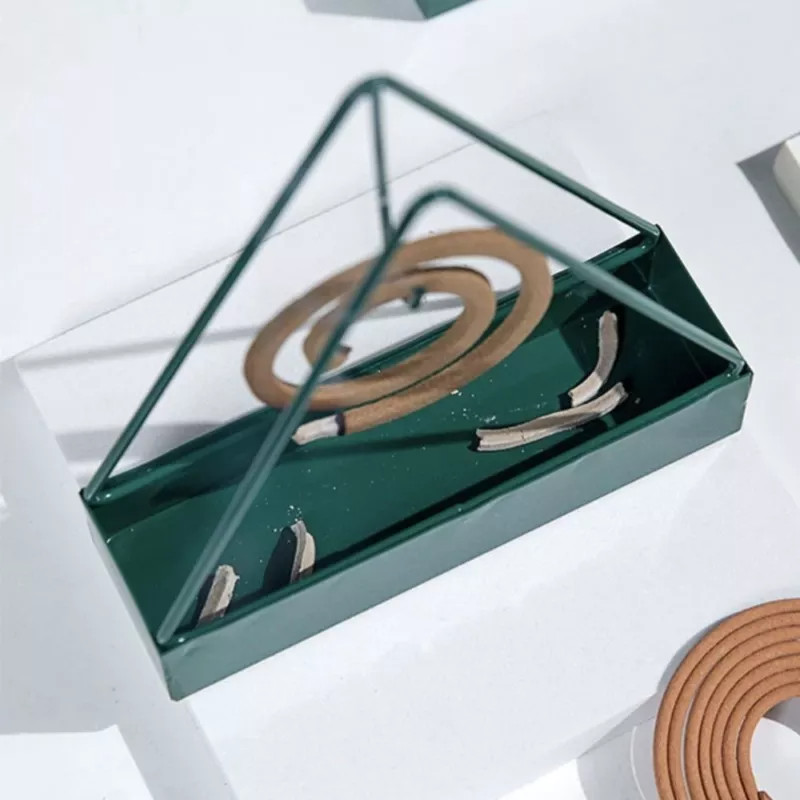 Vertical Iron Mosquito Coil Holder Triangular Shape Triangle Coil Tray Bedroom