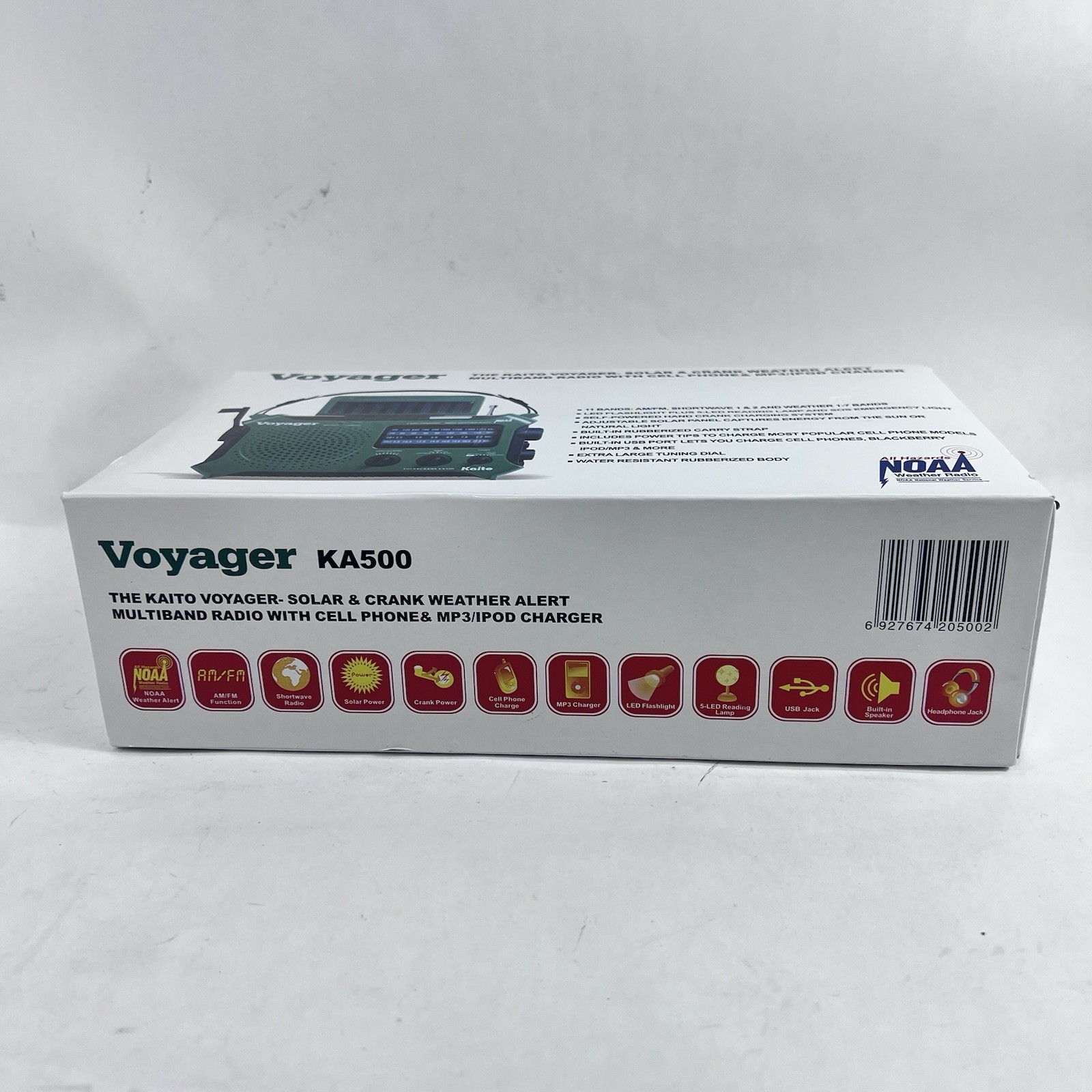 Green Kaito KA500 Voyager Solar Crank Battery Survival Radio AM FM Shortwave New