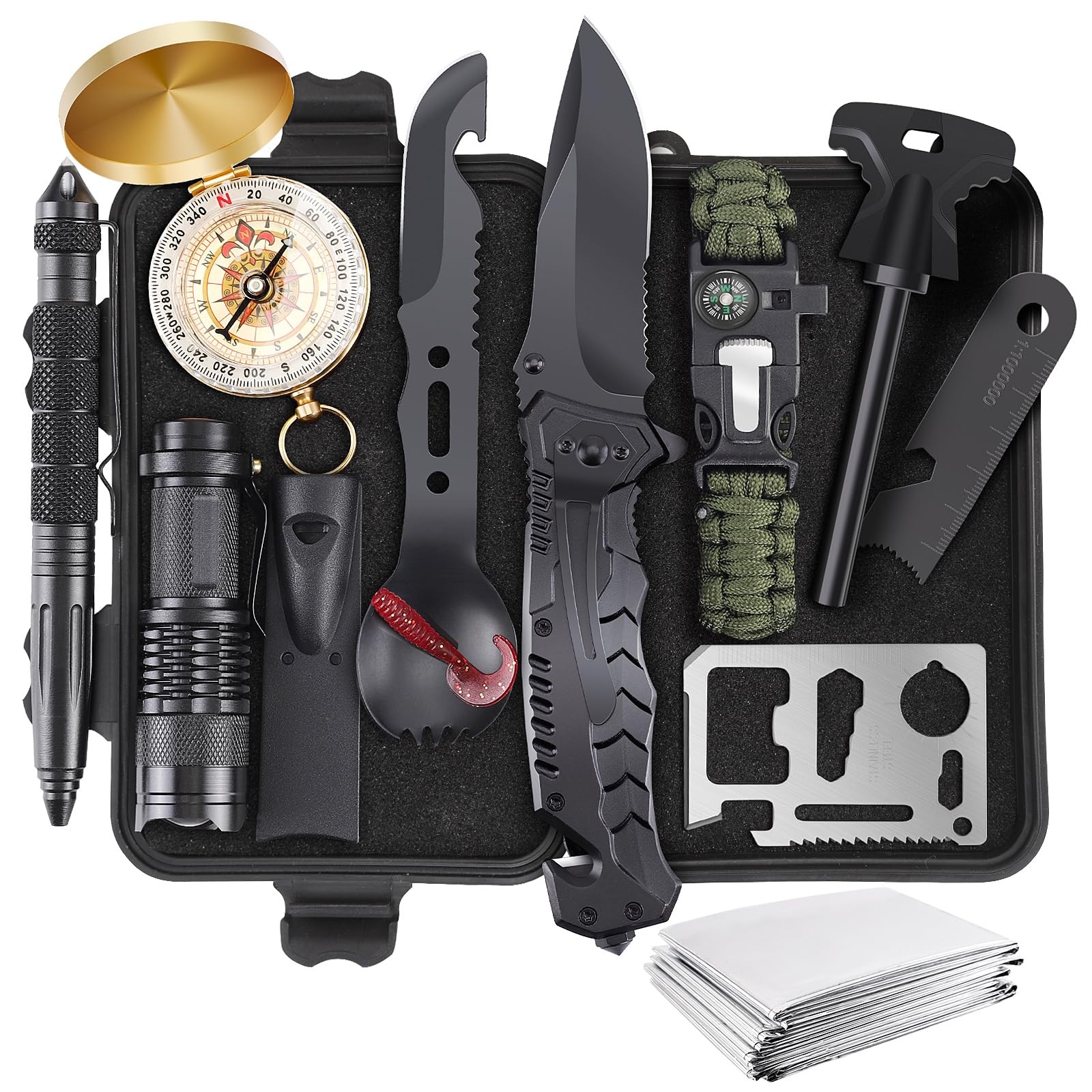 Gifts for Christmas Survival Kits for Men Dad Husband Him, 13 in 1 Survival G…