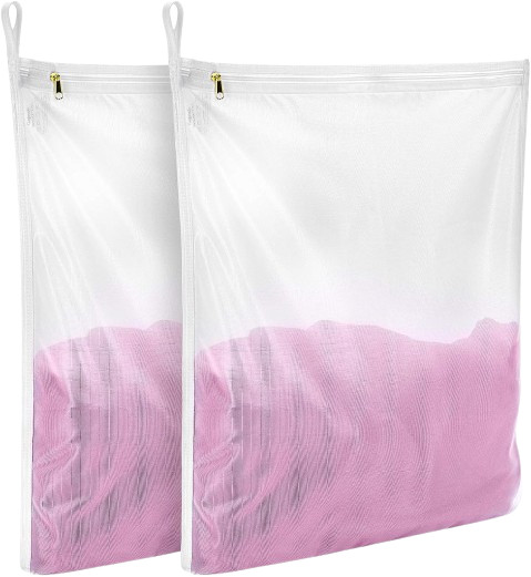 GOGOODA Delicates Laundry Bags, Fine Mesh Wash Bag for 2 Set(2 Large), White