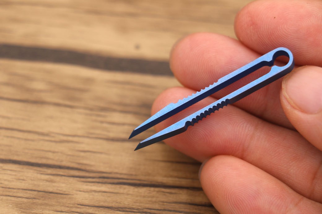 EDC Titanium Alloy Pocket Tweezers Outdoor Travel Home Clamp Holder Gear Tool [