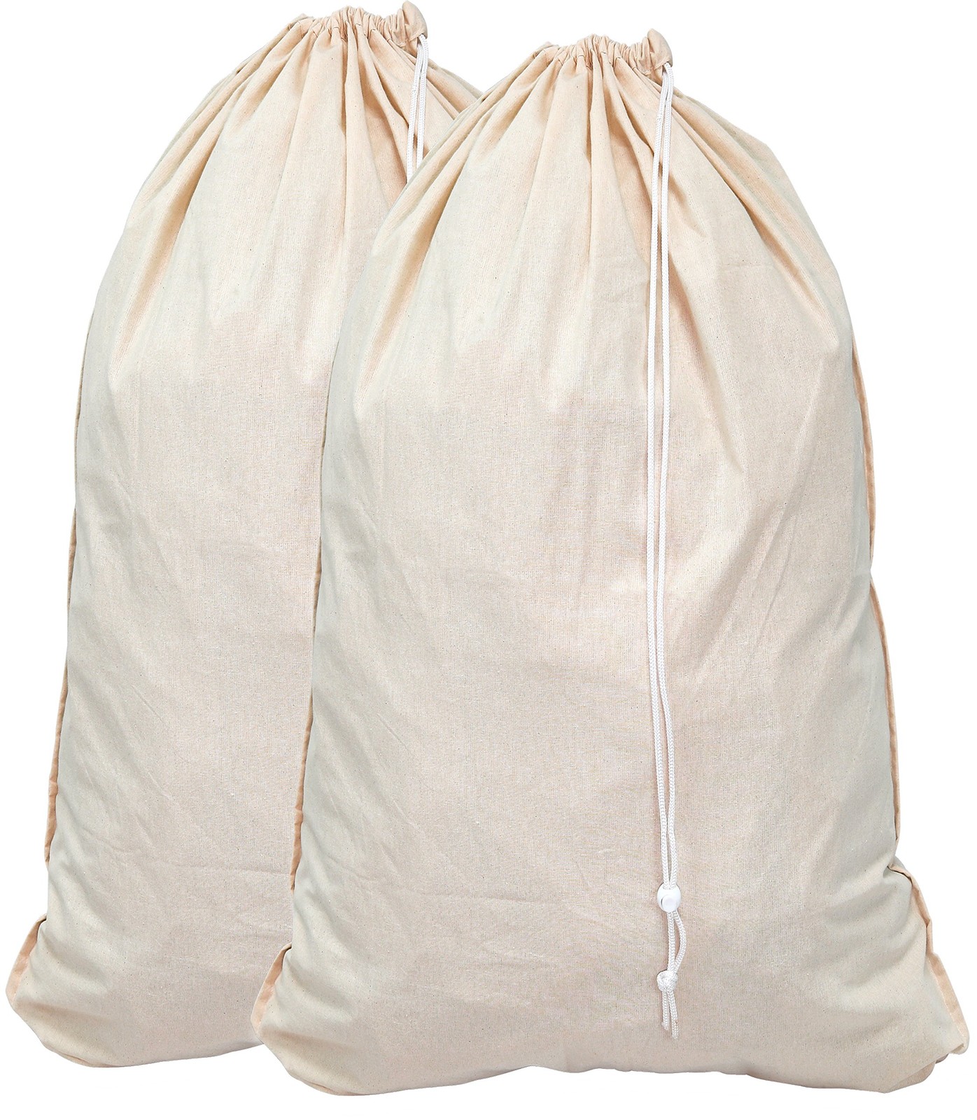 Simple Houseware Extra Large Natural Cotton Laundry Bag, 2 Pack,