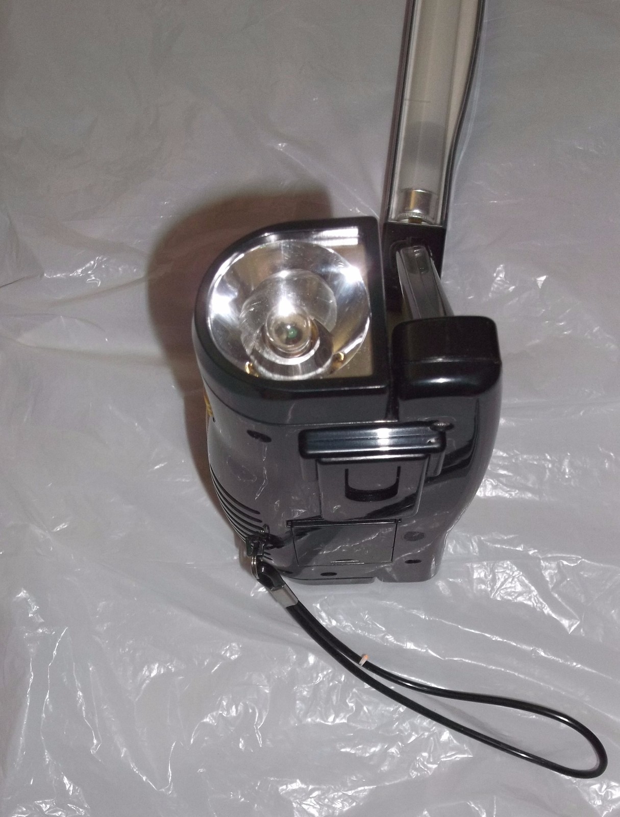 Sport AM/FM Radio Clock Torch Flashlight (Lamp) Black w/Yellow Trim, Adjust Lamp