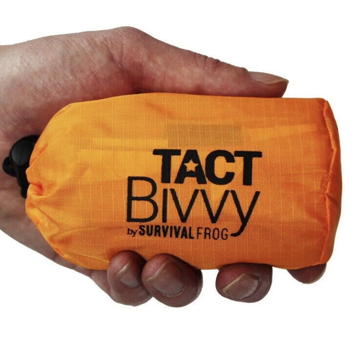 Orange TACT Bivvy Emergency Survival Sleeping Bag Lightweight Waterproof