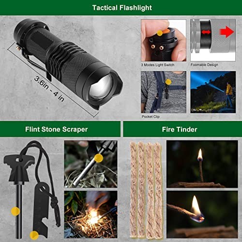 Survival Kit 27 in 1 Camping Gear Emergency Tools Portable Waterproof Box for