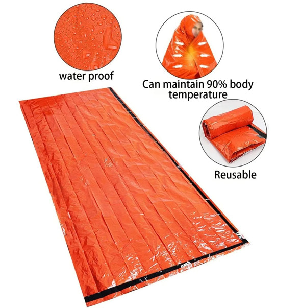 Emergency Survival Sleeping Bag Waterproof Thermal Mylar Camping Rescue Sack