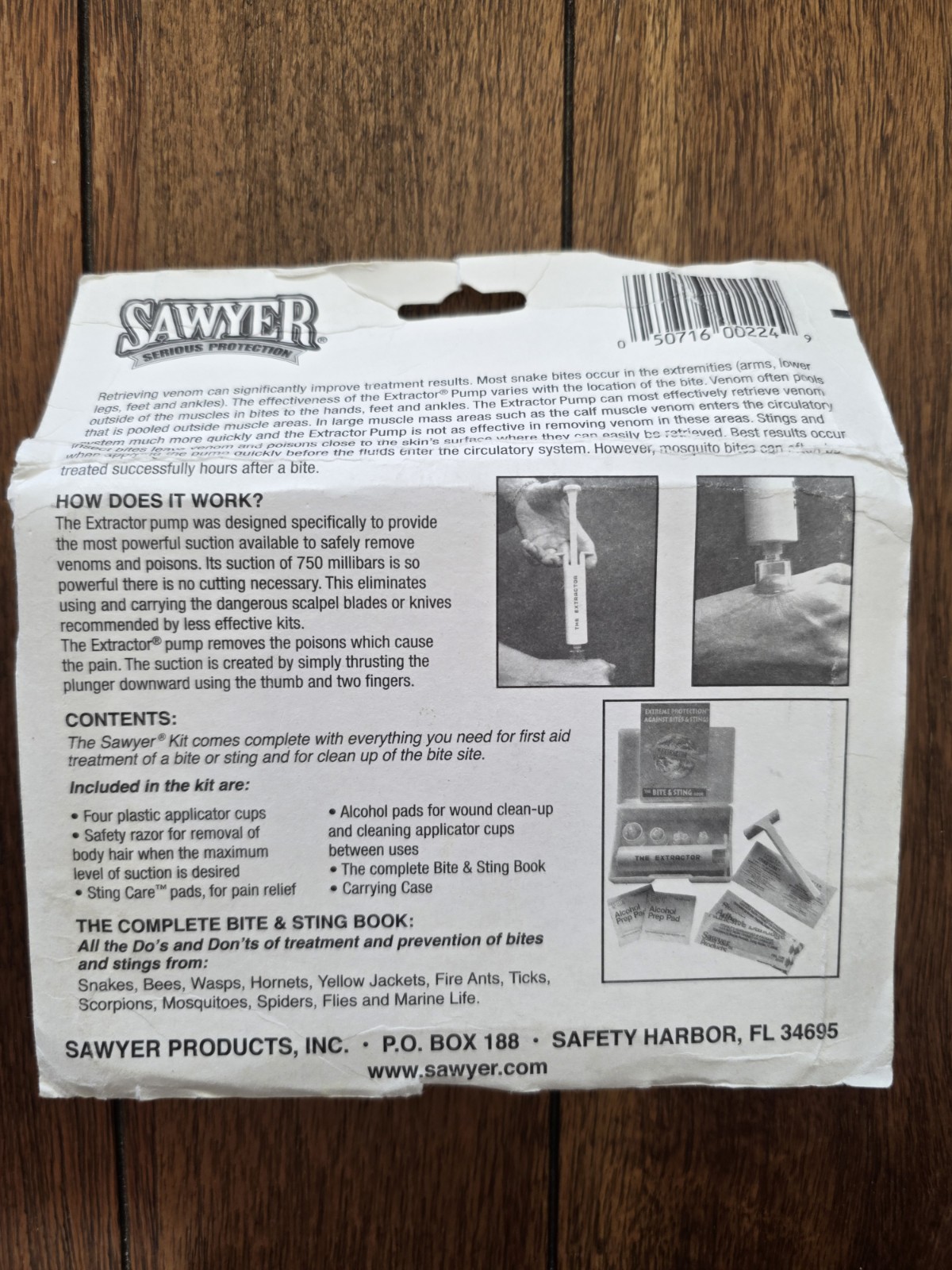 Sawyer The Extractor Complete Bite & Sting First Aid Kit Mosquitoes-Snakes-Wasps