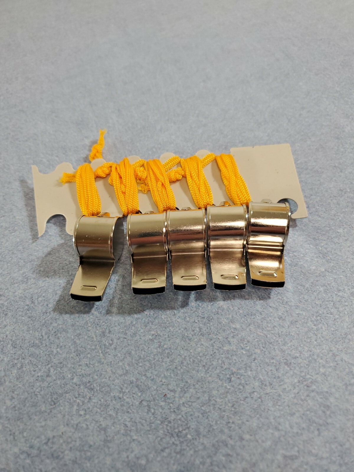 5 Stainless Steel Whistles for personal protection or referees or coaches.