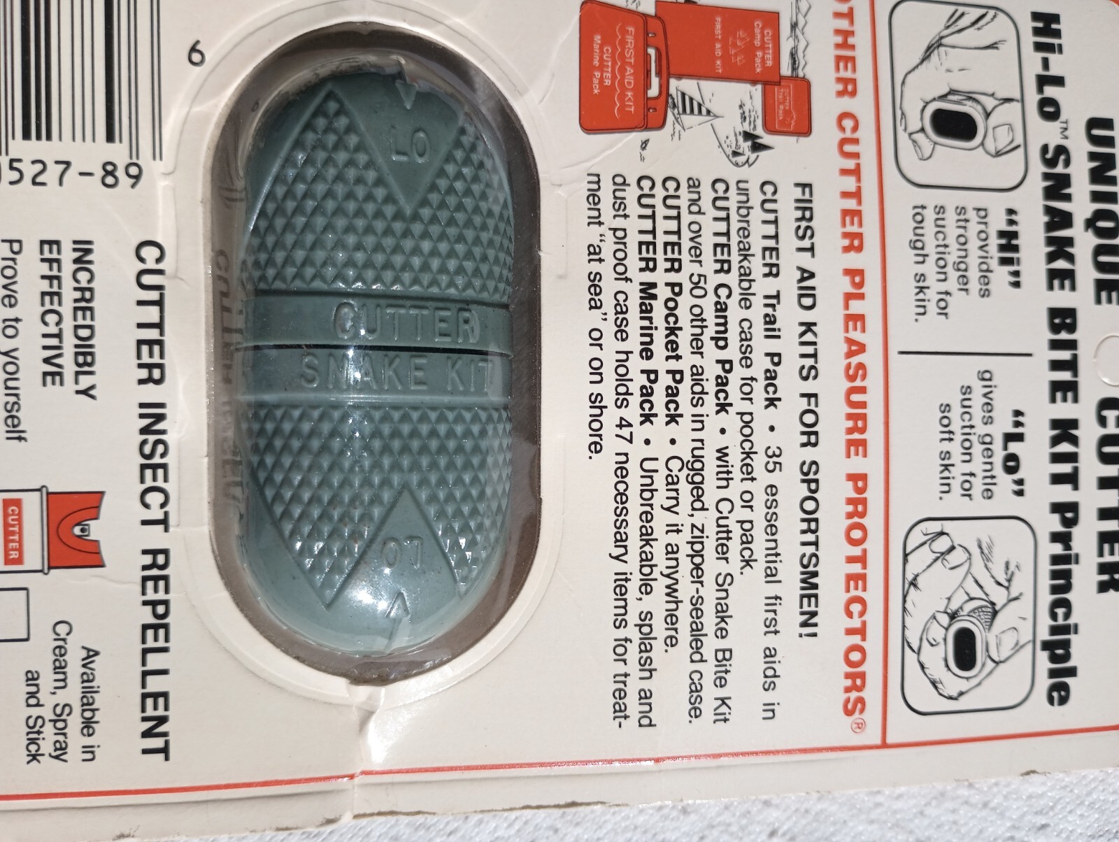 CUTTER HI LO SNAKE BITE KIT. (UNOPENED PACKAGE) With boy scout statement S4.2