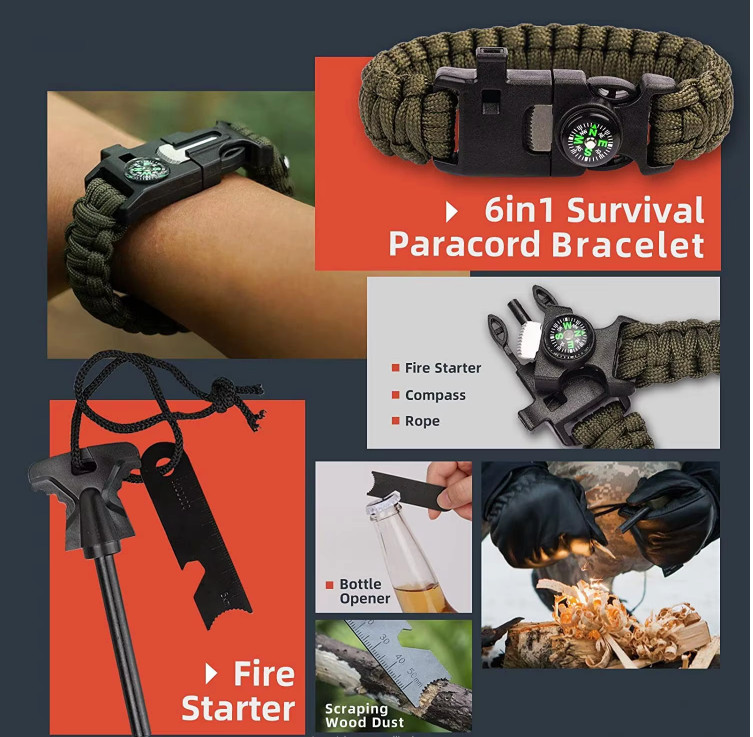 New Outdoor Survival Gear Set for Camping & Hiking DIY Emergency Kit for Camping