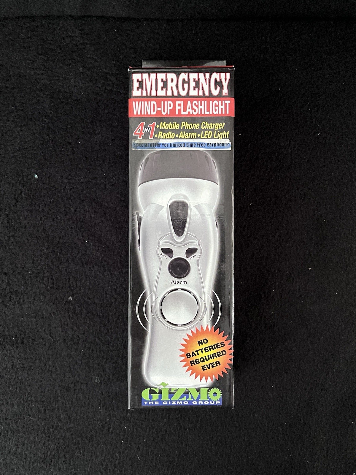 Gizmo Survival Emergency Wind-Up 4in1 Flash Light, Radio, Alarm & Phone Charger