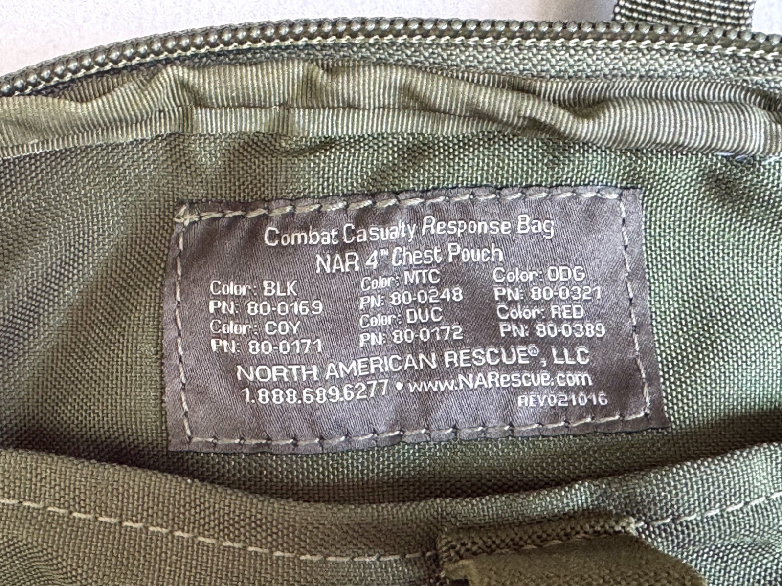 North American Rescue NAR-4 Chest Pouch Kit OD Green + NAR 6.25 Responder Shears