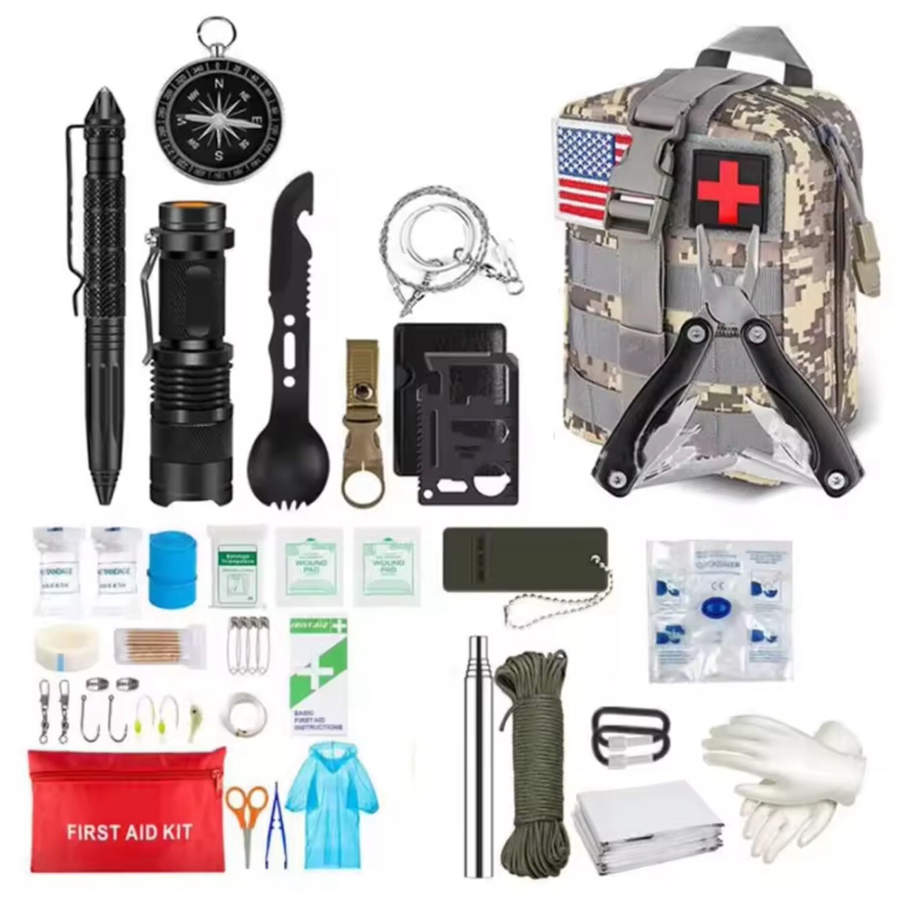 Crisis Emergency War Prep Kit Bug Out Radio Solar Grid Panel Water Filter