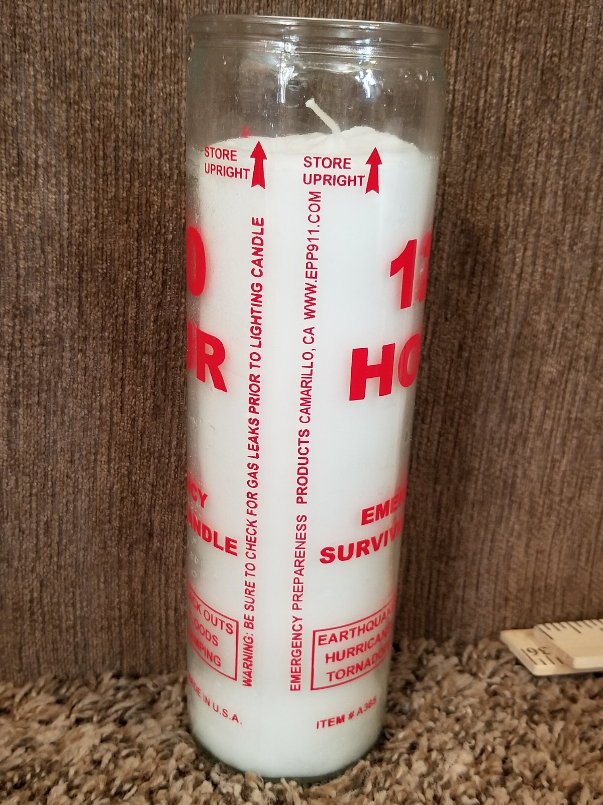 Emergency Candle 120 hr Survival Candle A365 Made in USA Black outs Disaster (20