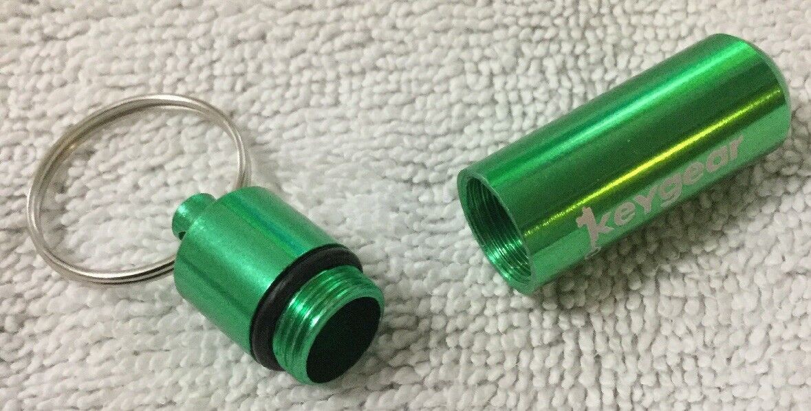 2 X Storage Key Gear Capsule Keychain Survival Match Medicine Pill Box Case E*