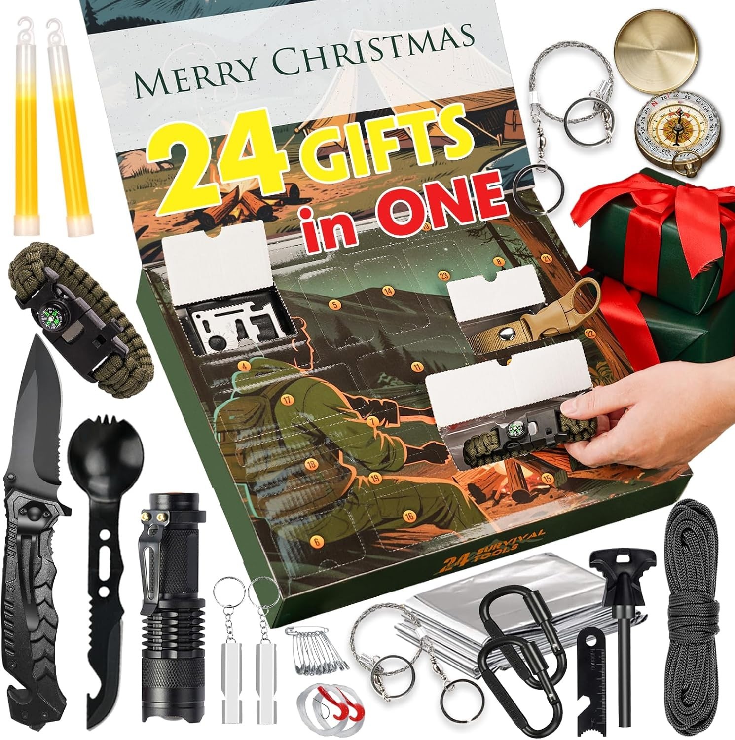 24-in-1 Survival Kit Advent Calendar 2025 – Perfect Gift for Men & Teens