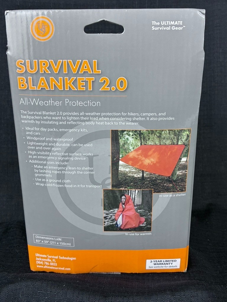 UST Survival Blanket 2.0 Lightweight Weather Protection 83″x59″
