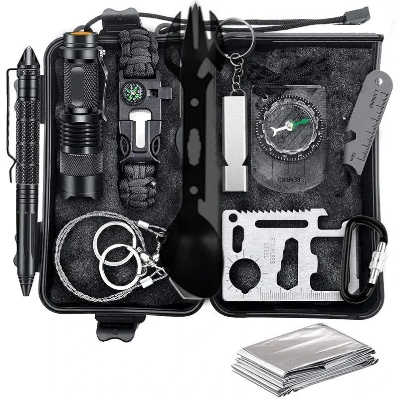Survival Kit 28 in 1, Teakwood Survival Gear, Survival Gear Tool Emergency Gift