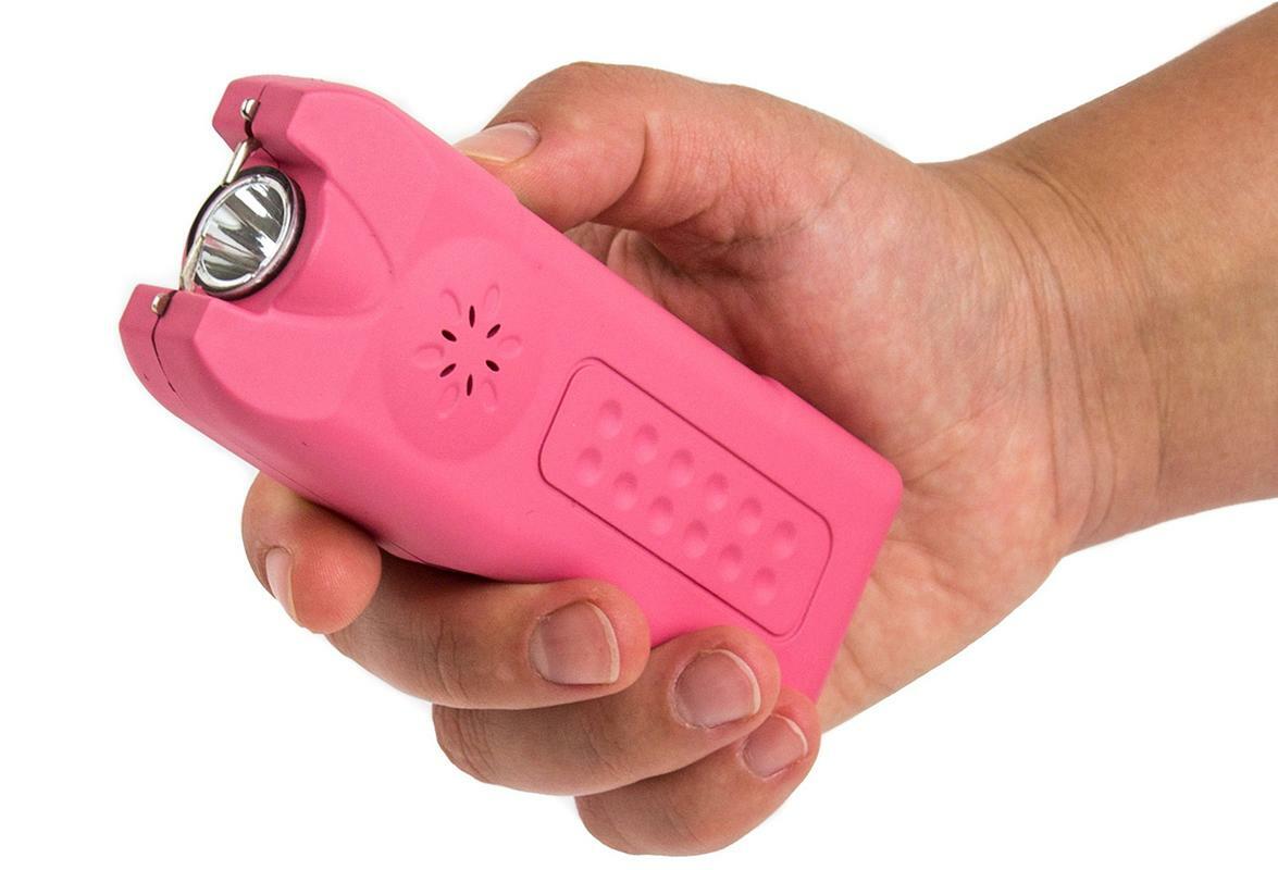 POLICE Stun Gun 628-700 BV Rechargeable LED Flashlight Siren Alarm Pink