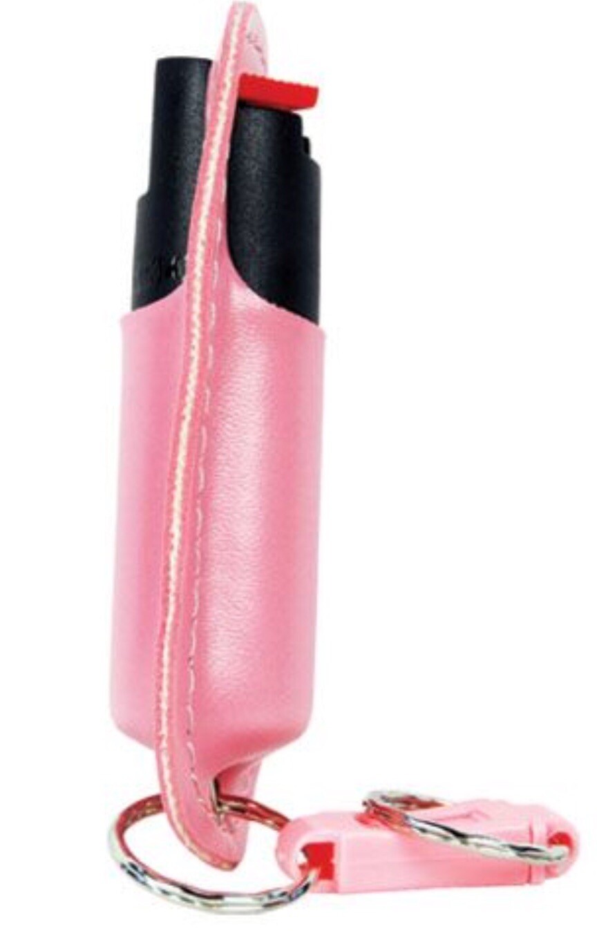 HOT Police pepper spray 1/2oz PINK Keychain magnum Safety LOCK Defense Security