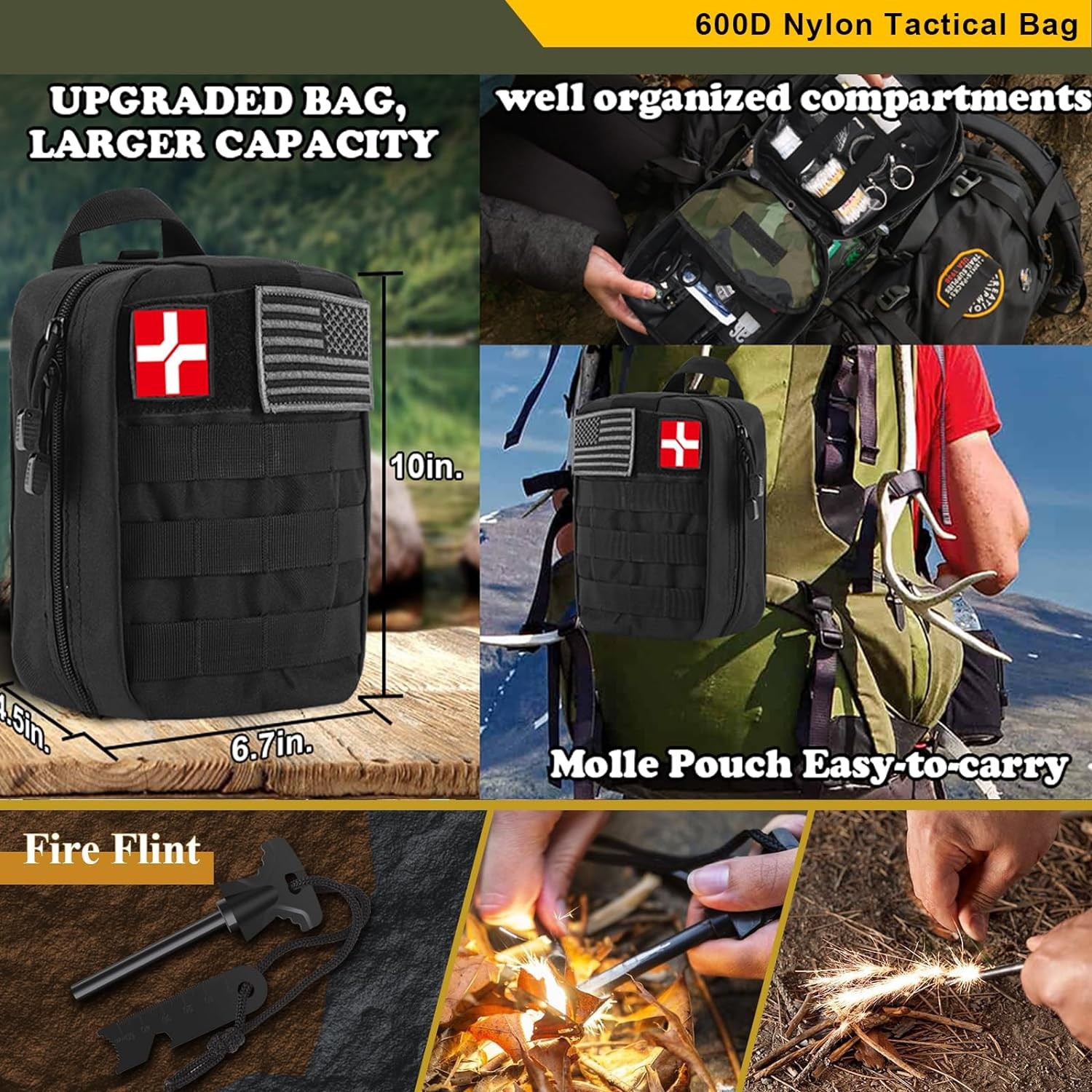 318 PCS Emergency Survival Kit, Survival Gear and Equipment First Aid Kit Med
