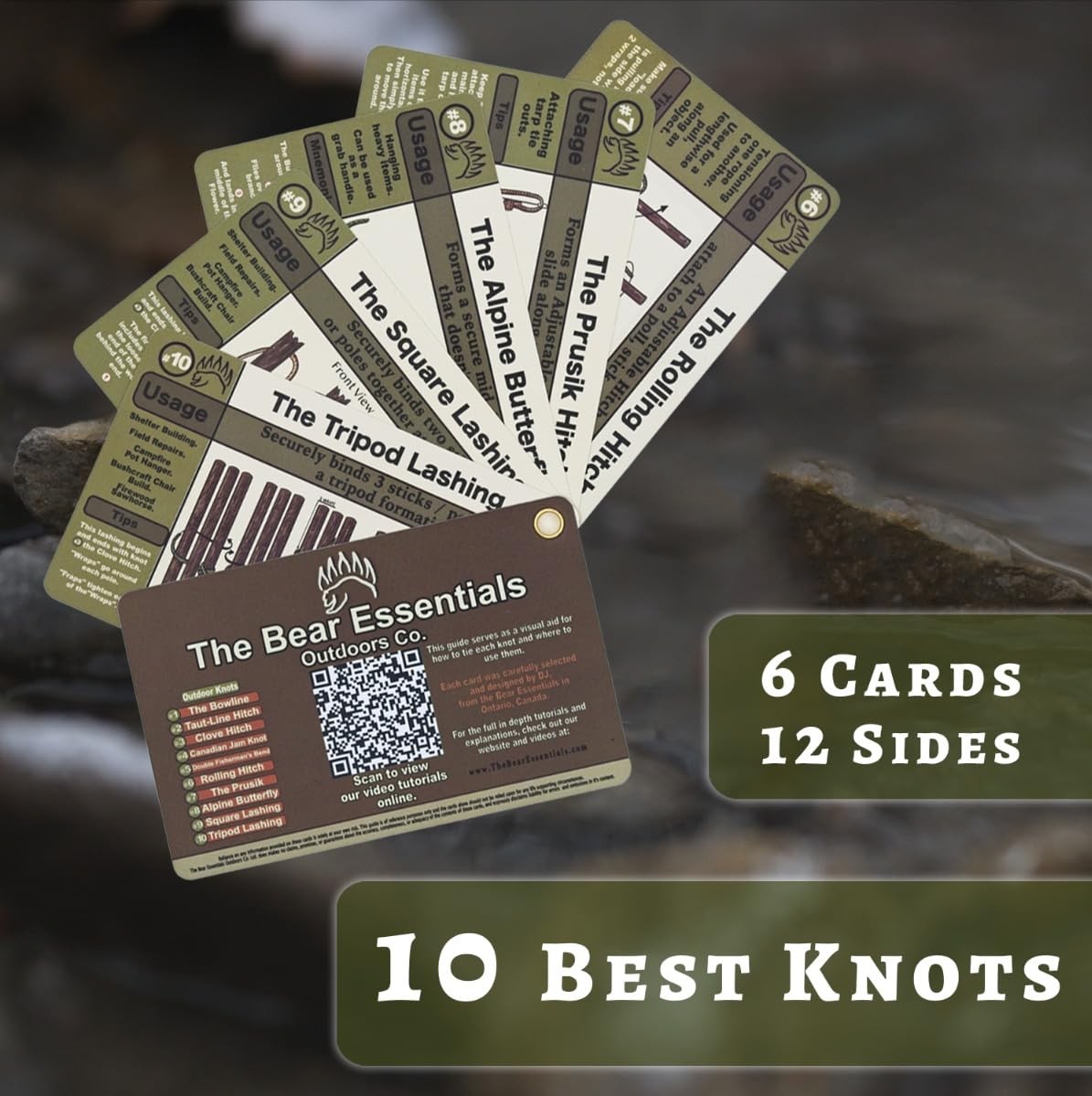 Knot Tying Kit | Camping & Outdoor Knots – by w/Waterproof Knot Tying Cards, …