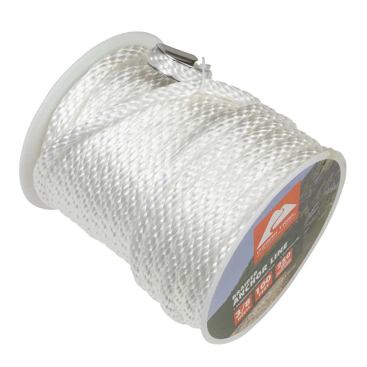 (2 pack) Ozark Trail 3/8″x100′ Nylon Braided Marine Anchor Line 100 Foot Length.