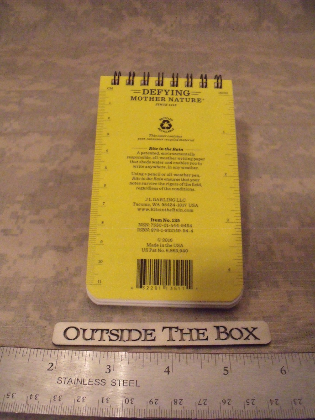 “Rite in the Rain” All-Weather Universal Notebook, Yellow, 3″ x 5″ #135