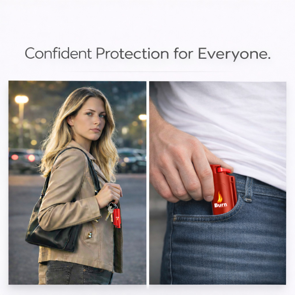 Burn Pepper Spray .50oz Police Strength Self Defense Security Keychain Red