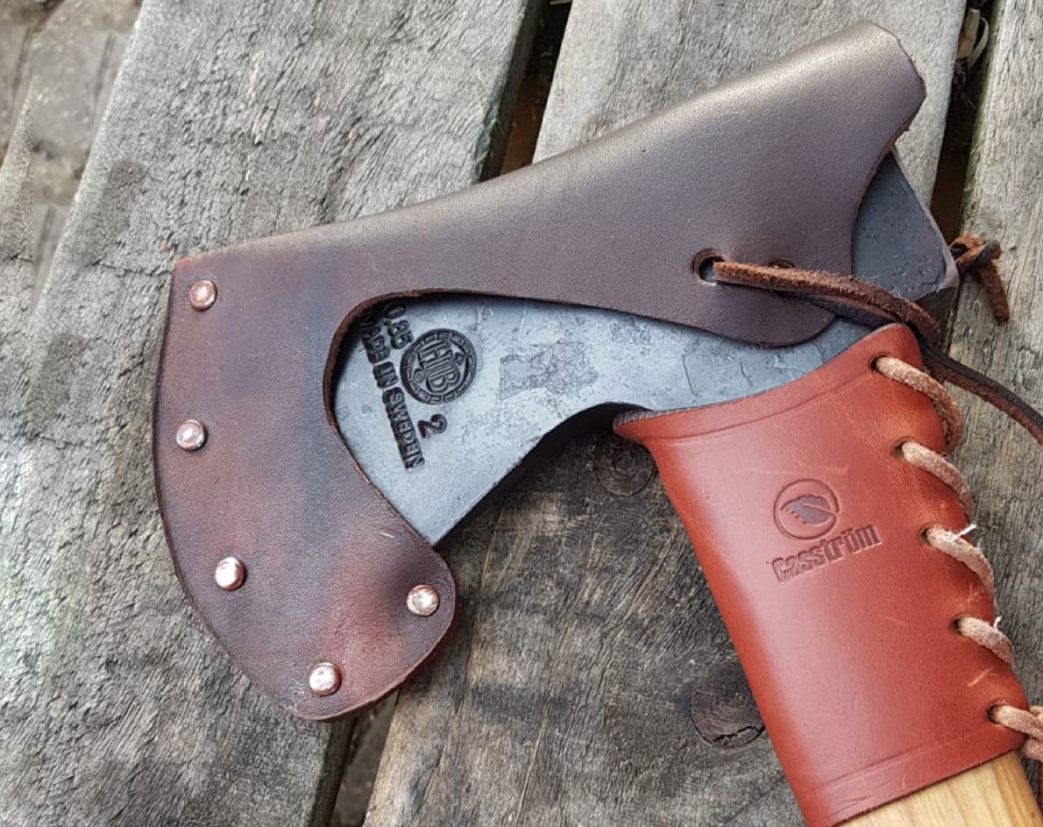 Leather Axe Head Sheath Hultafors Agelsjon Gransfors Bruks Bushcraft Outdoor