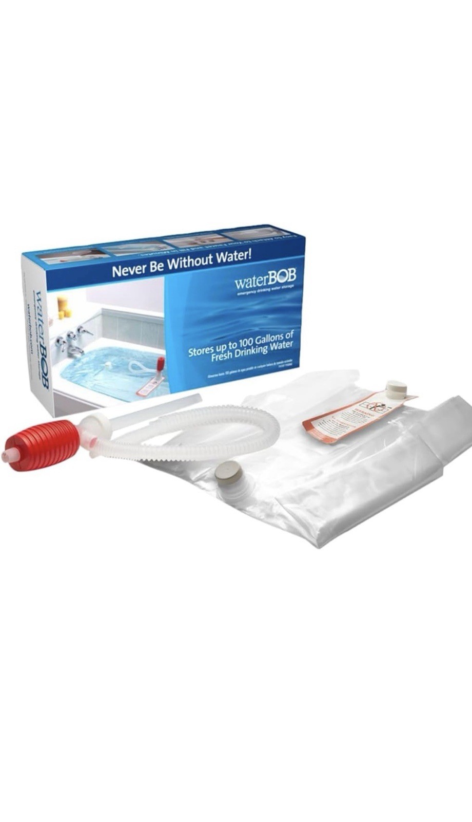 New WaterBOB Emergency Drinking Water Storage Survival 100-Gallons Kit Sealed