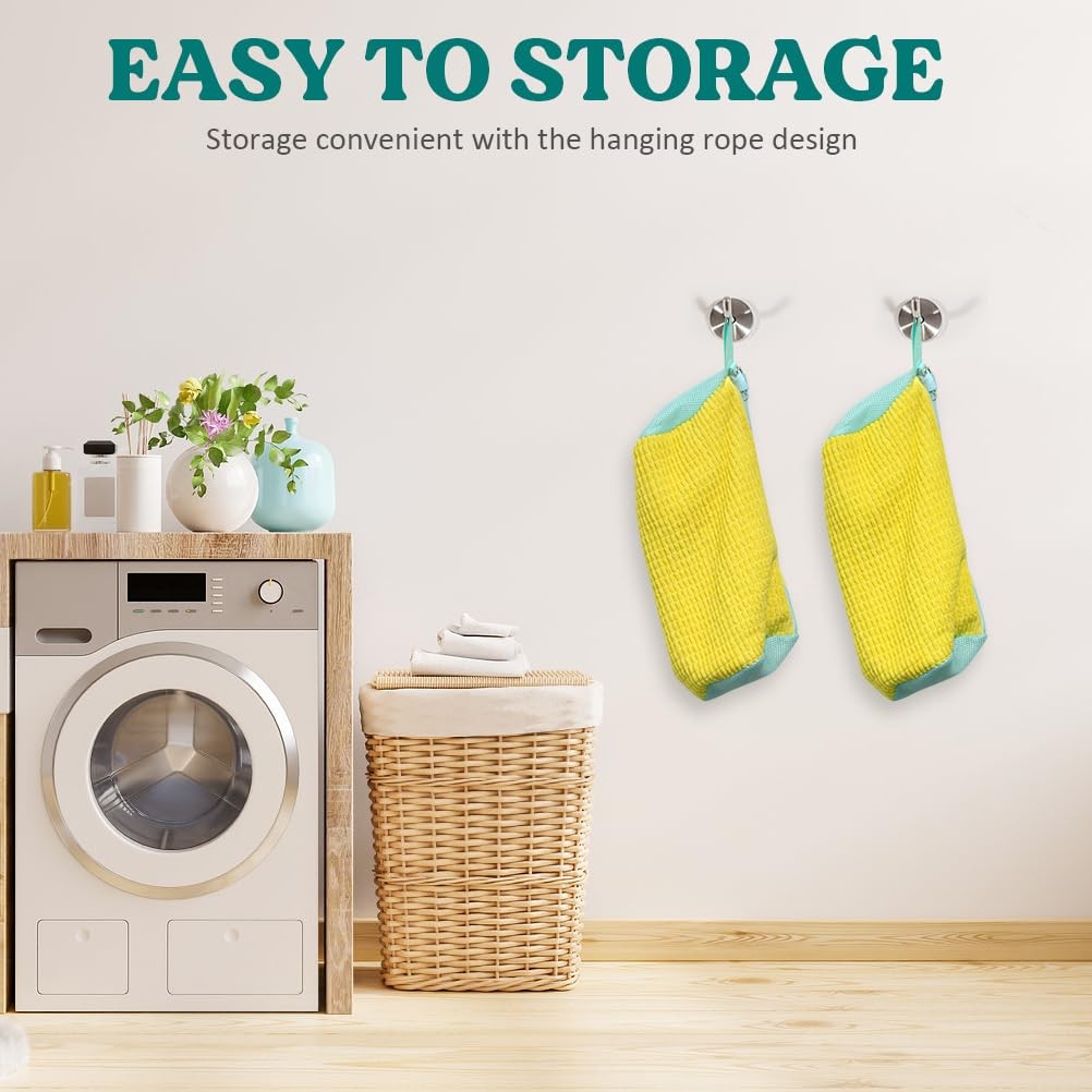 Shoe Washing Machine Bag 2 Pack, 360°Deep Clean 12.8 liters, Yellow 2pcs