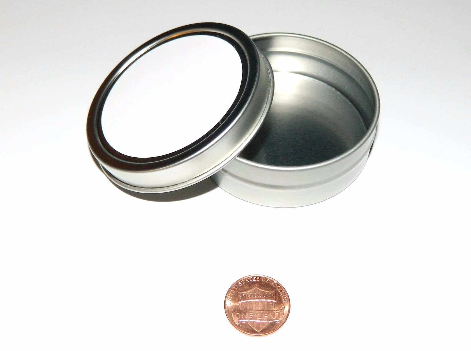 2 X 2-oz Round Metal Blank White Label Slip-Lid Tin Can Container – Use 4 Crafts