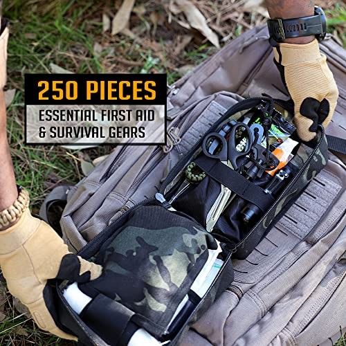 Everlit 250 Pieces Survival First Aid Kit Ifak Emt Molle Pouch Surviva