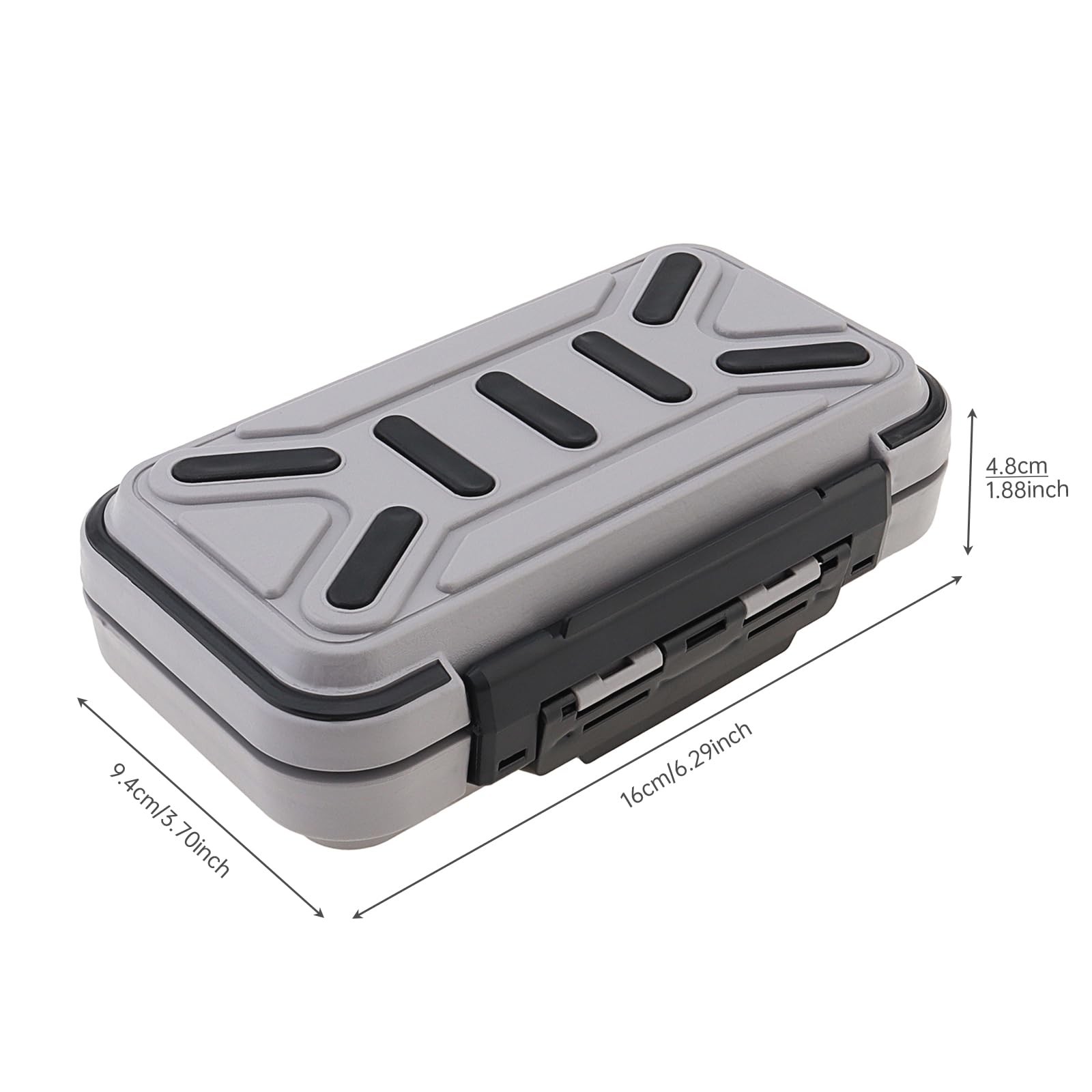 OriGlam Fishing Tackle Storage Box, Double 6.5 x 3.66 x 1.77 inches, Gray