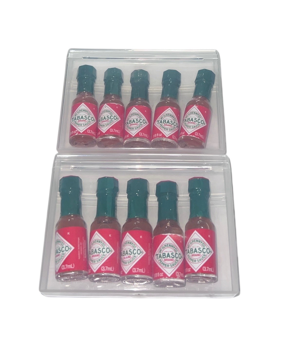 1/8 Oz. Tabasco Hot Sauce Mini Glass Bottle 10 Count with 2 cases