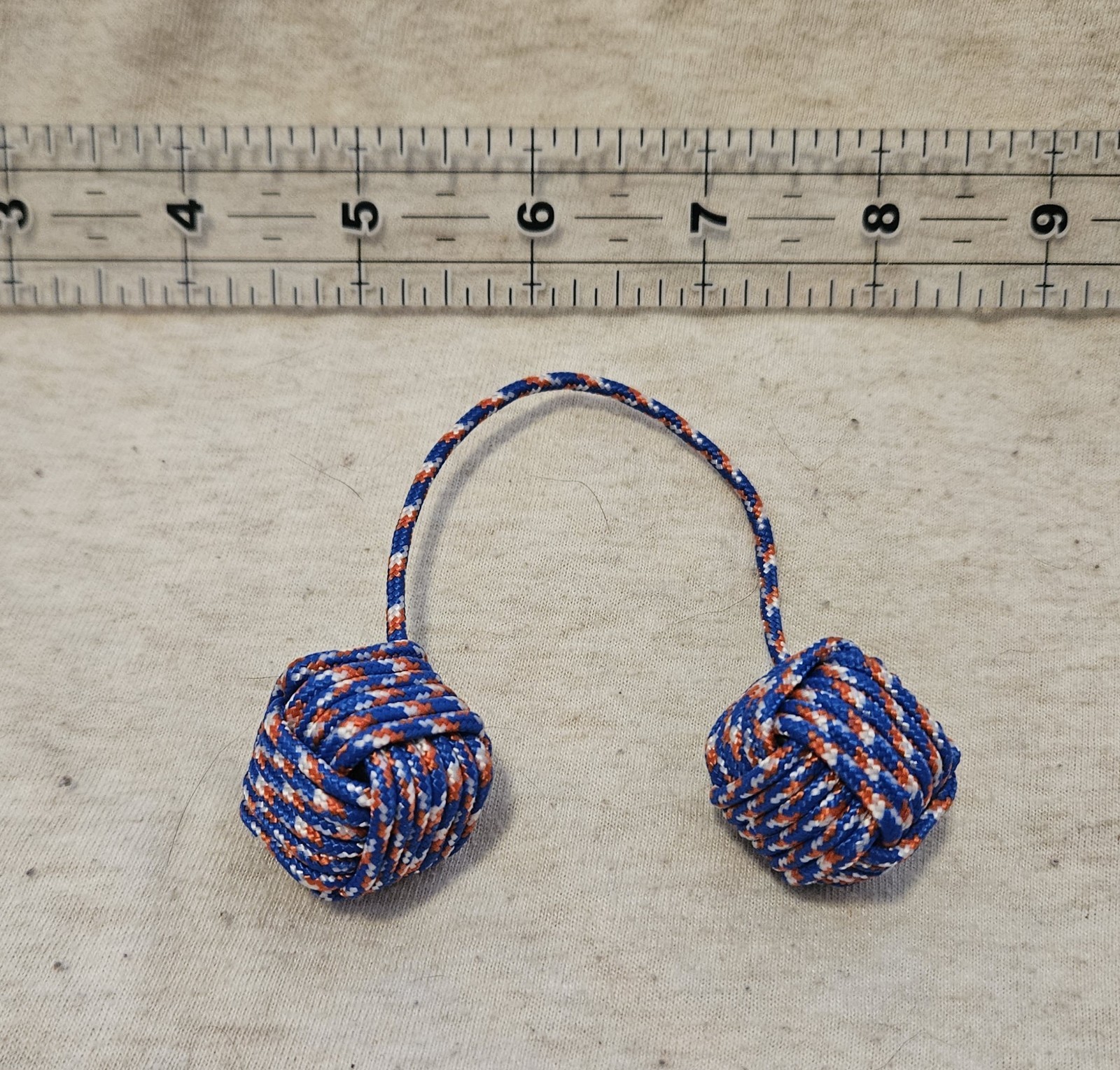 275 Paracord Begleri Double Monkey’s Fist Nautical Knots Fidget 16mm dice @ 7.5″