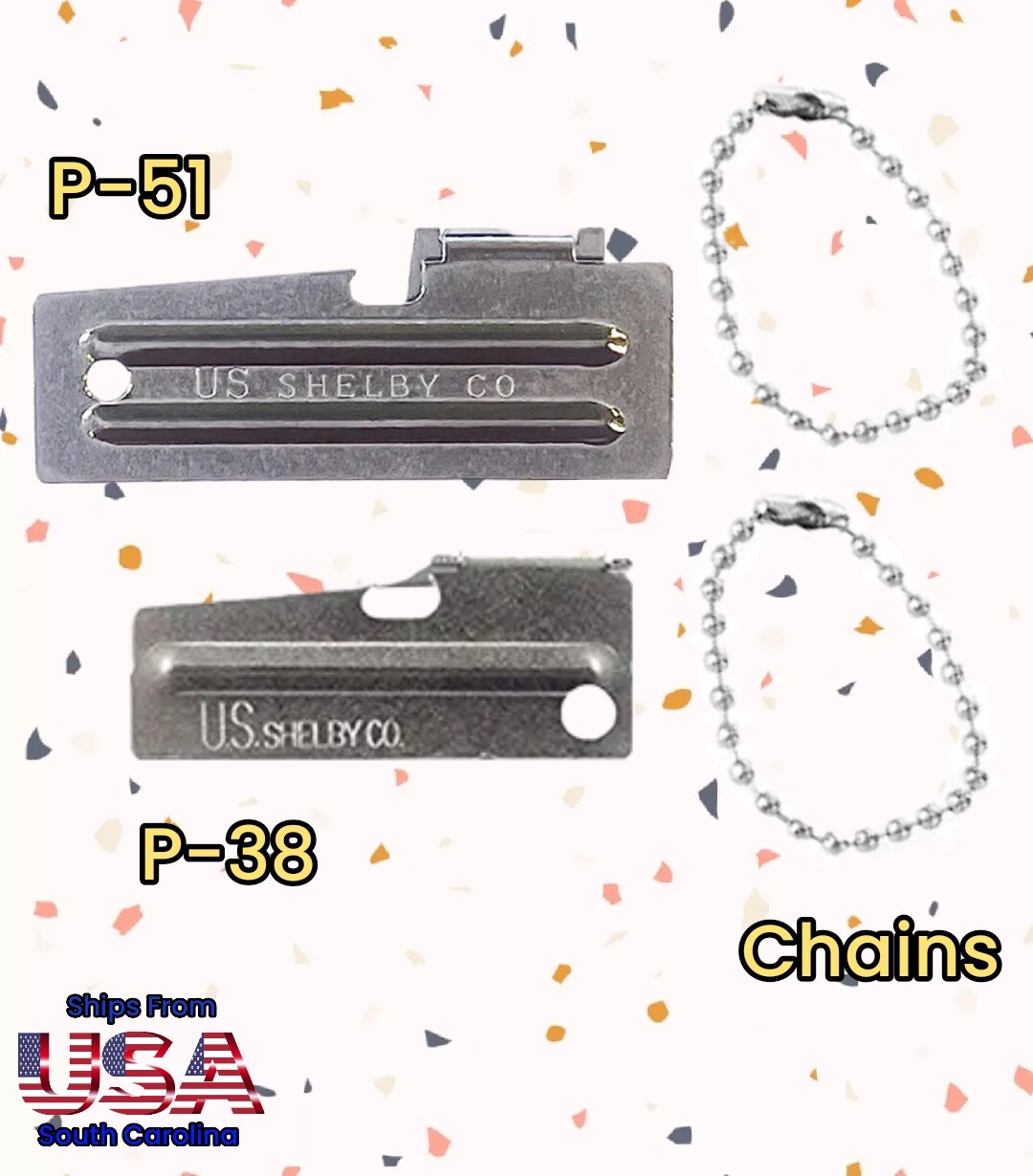 10 – 100 PCS Stainless Steel 3.5″ Ball Chain For P38 & P51 Can Openers