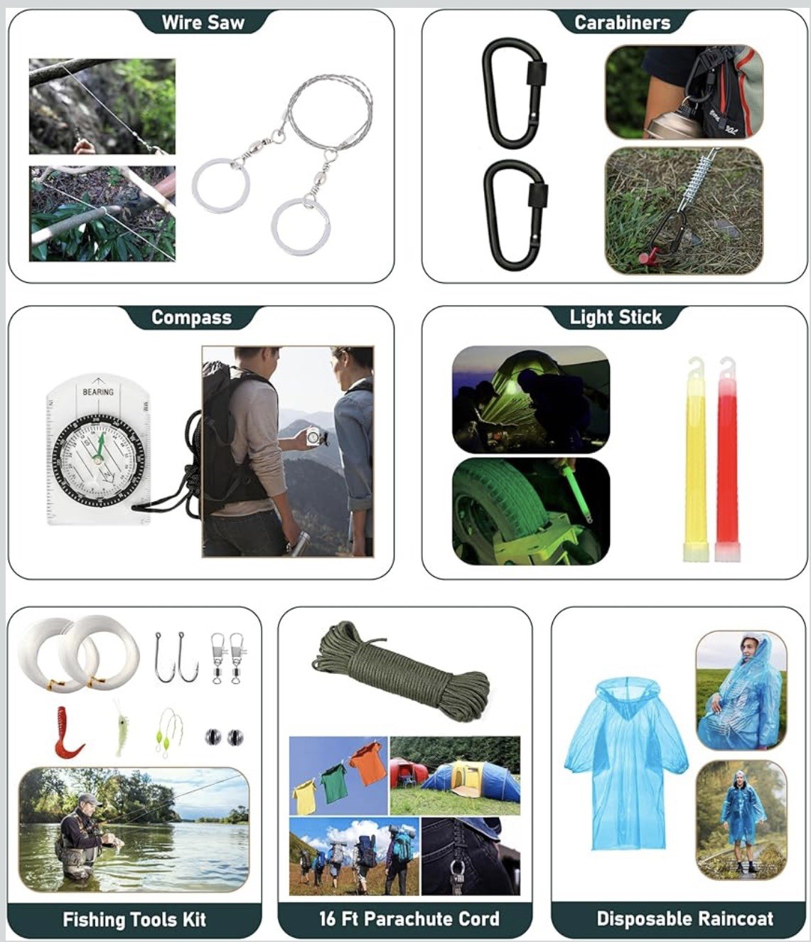 Emergency Survival Kit First Aid Bug out Military Prepper Kit 262 Piece Set