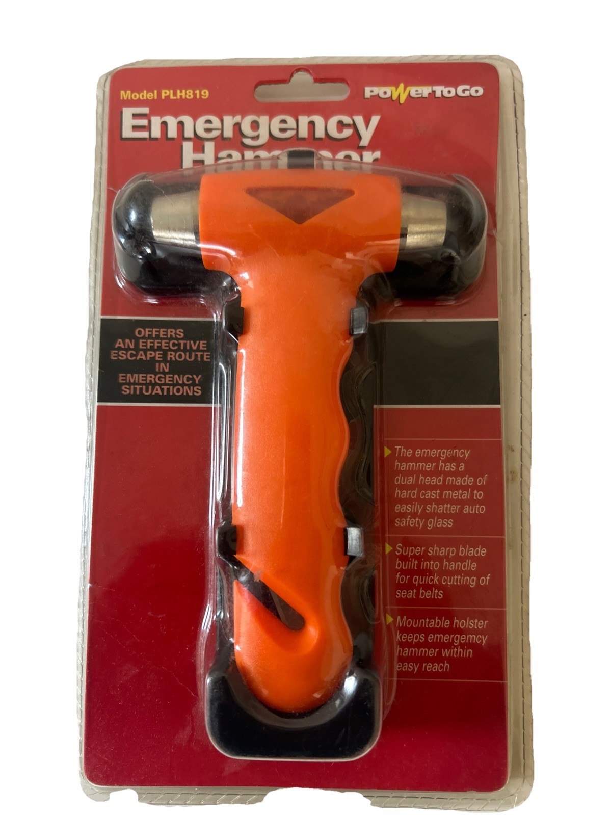 POWER TO GO PLH819 Emergency Hammer with Holder (X2033-1*K) -New, FREE Shipping
