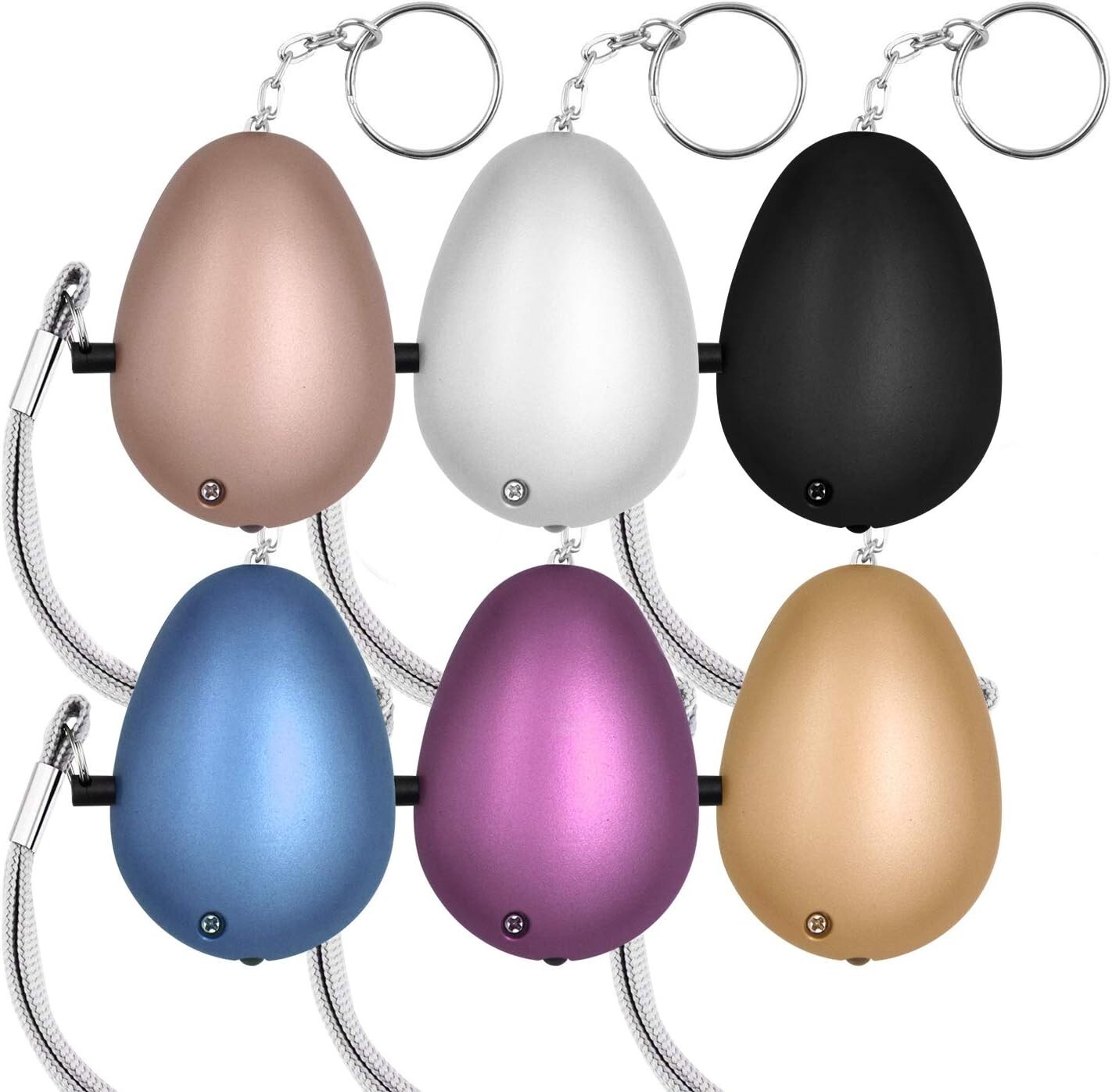 6Pack Safe Sound Personal Alarm Keychain 140DB with LED Light for Women Children