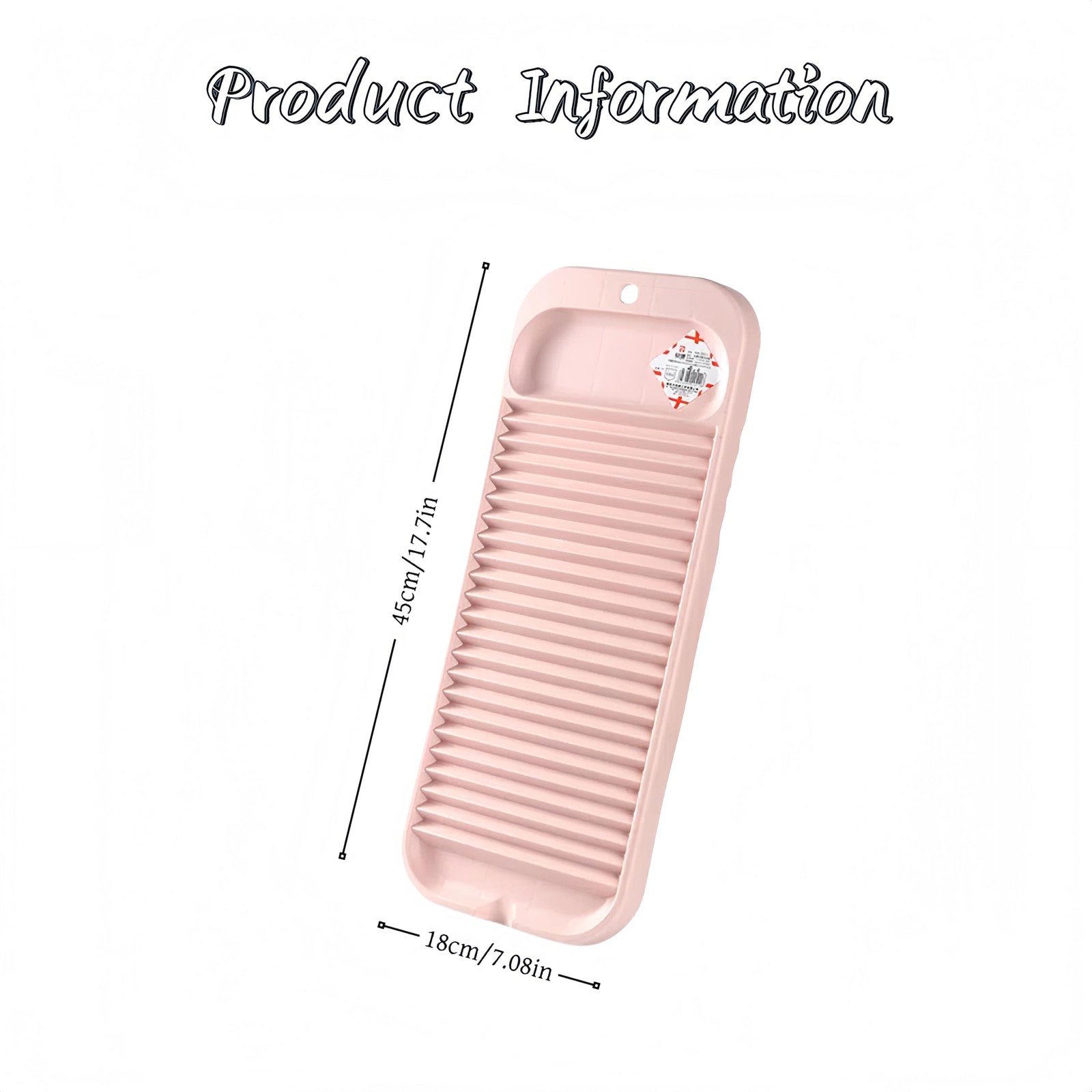 Cansybil Non-Slip Laundry Washing Board, 17.5 x 7.08 x 0.86 inches, Pink