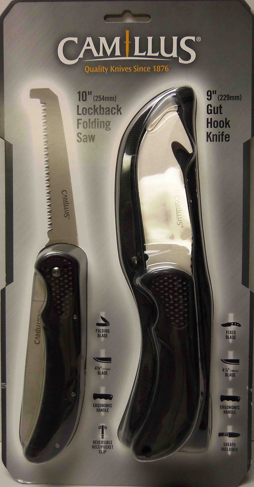 Camillus Game Hunter 9″ Gut Hook Knife W/ 10″ Folding Saw Combo Kit- 2 Piece Set