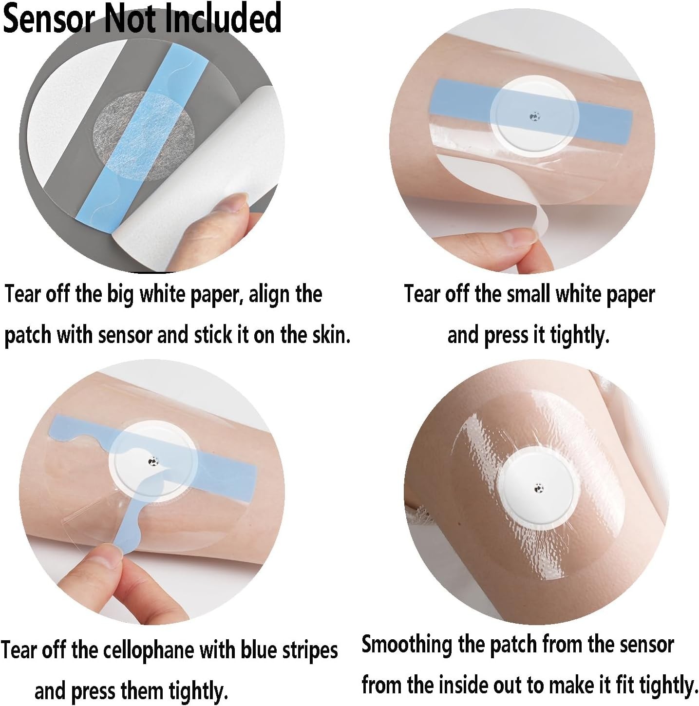 80 Pack Freestyle Libre 1/2/3 Sensor Covers Waterproof Adhesive Patches for C…