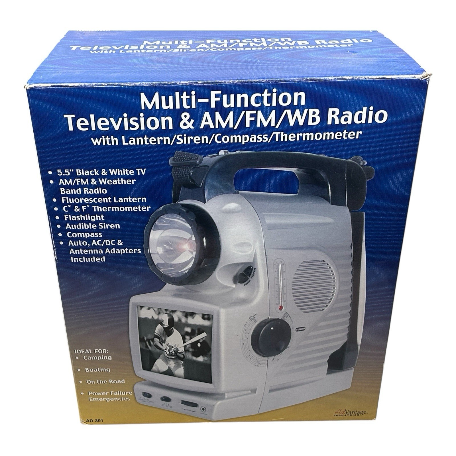 Advantage Industries Multi-Function Television & AM/FM/WB Radio W/ Lantern Siren