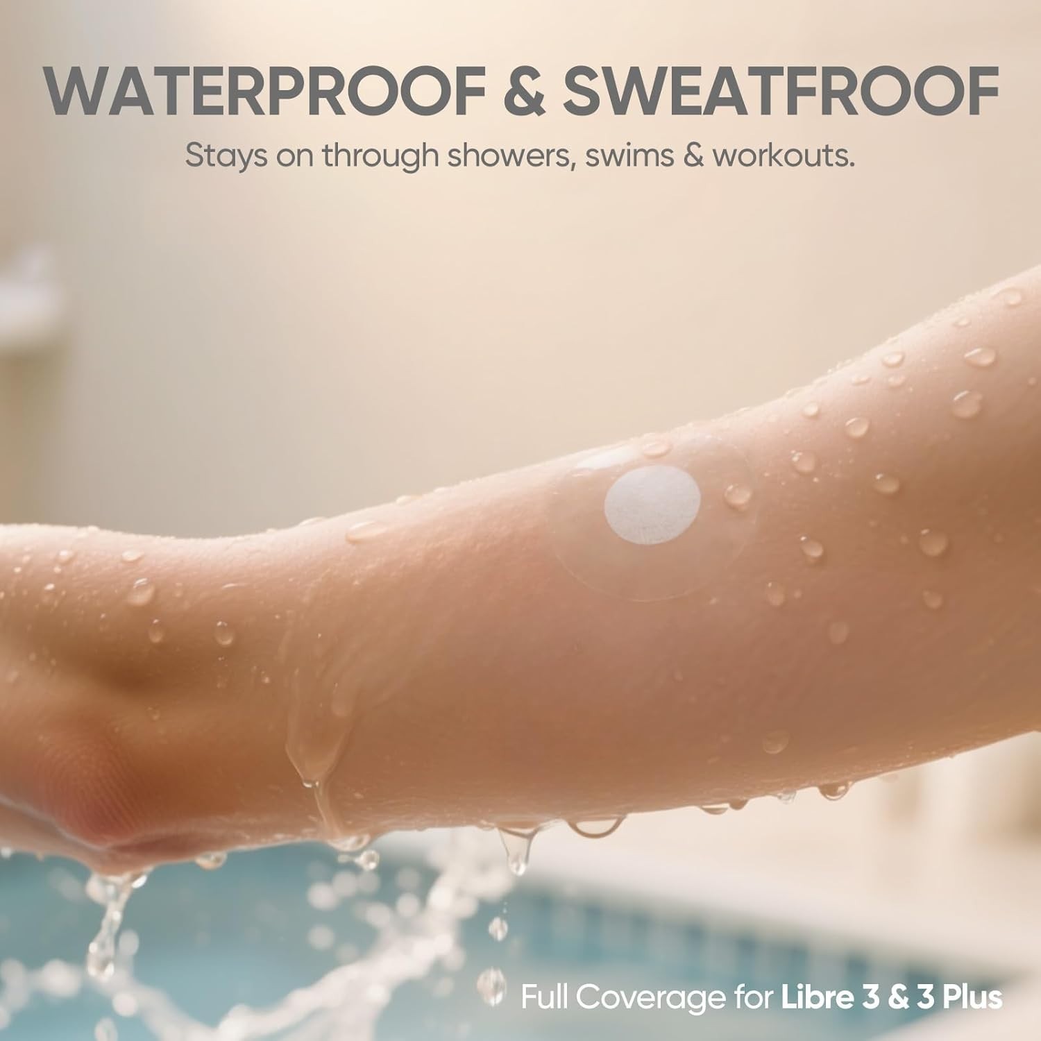 50 PCS Freestyle Sensor Covers for Libre 3-Adhesive Patches-Waterproof CGM Tap