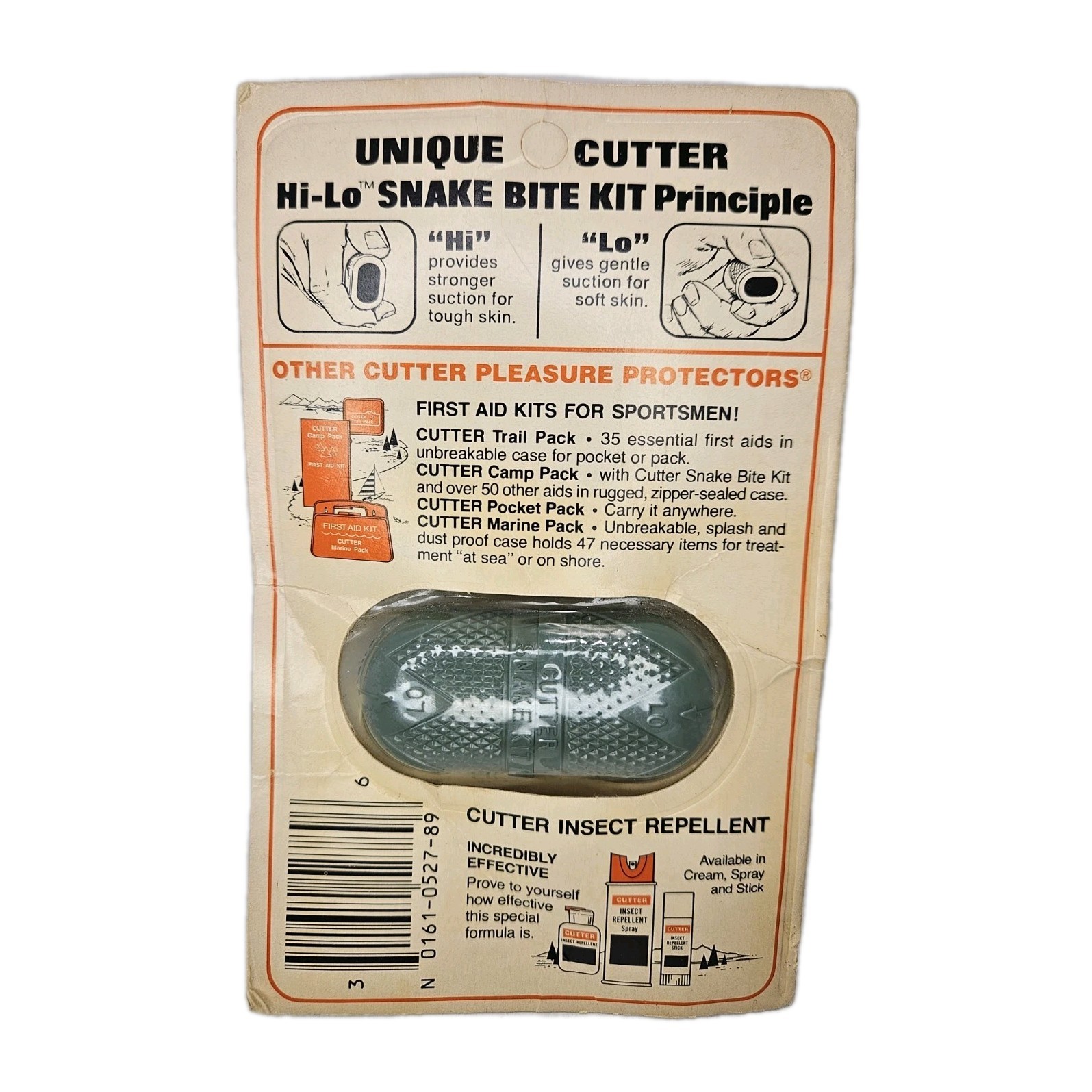 Cutter Hi Lo Snake Bite Kit Vintage New Sealed Package with Some Wear Unpunched
