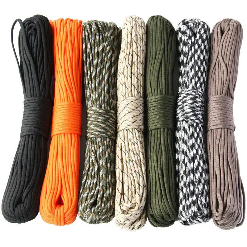 7 Cores 550 Paracord Cord 5 15 30 M Dia.4mm For Outdoor Camping Survival Lanyard
