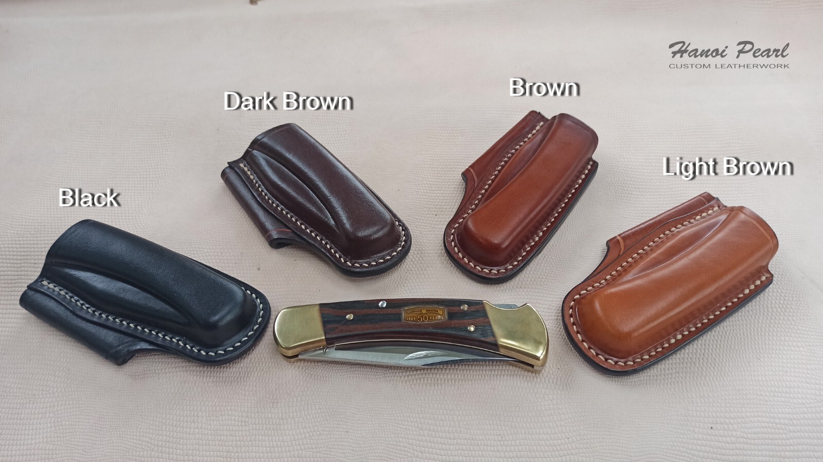 Buck 110 Custom Sheath | Strongside Horizontal Carry Leather Sheath