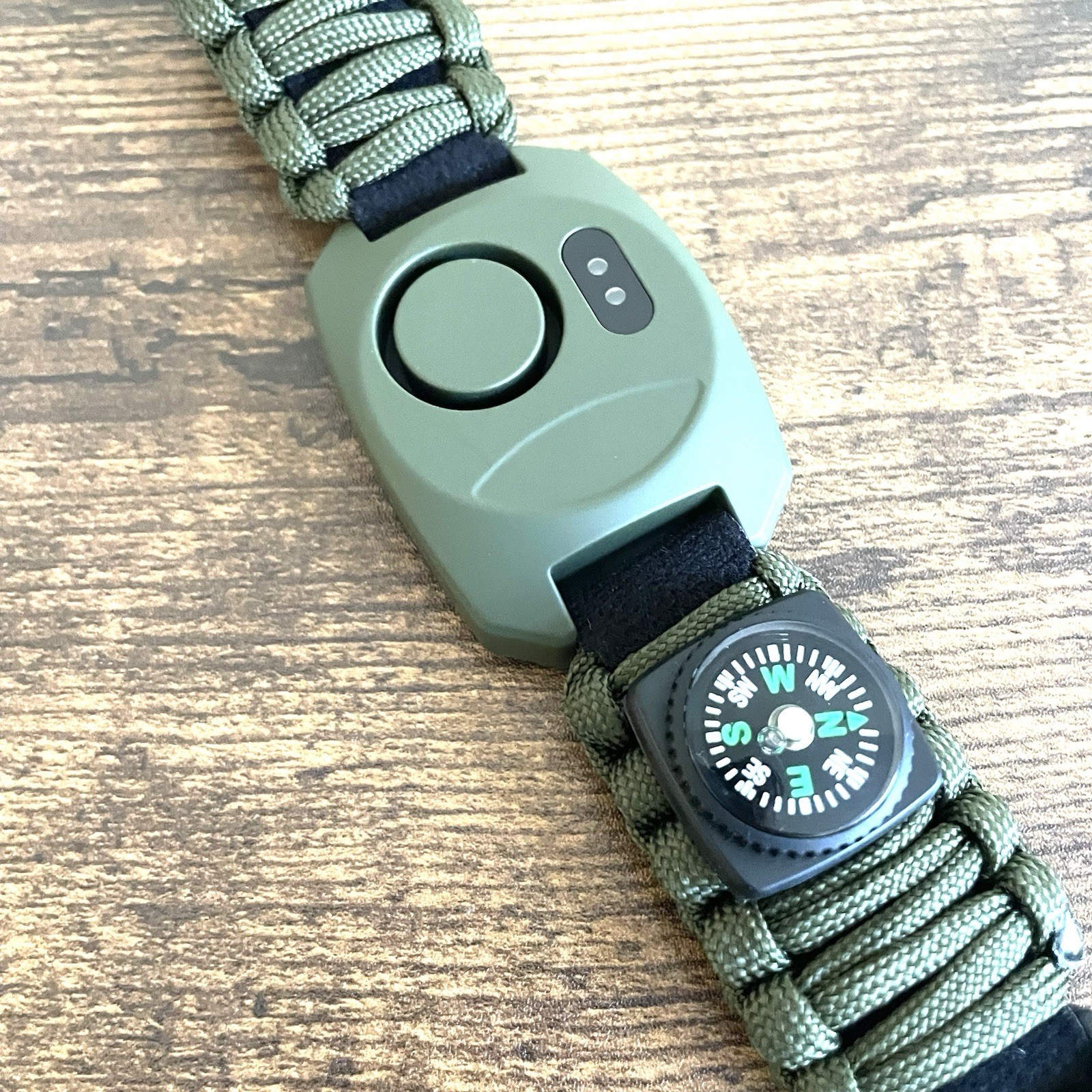 8-in-1 Survival Watch Personal Alarm With LED Flashlight, Fire Starter, Whistle